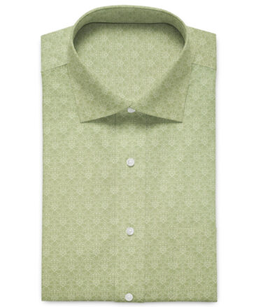 Canetti by Cadini Men's Premium Cotton Printed  Unstitched Shirting Fabric (Green & White)