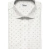 Cotton Universe Men's Premium Cotton Printed  Unstitched Shirting Fabric (Off-White & Green)