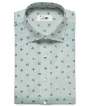 Cotton Universe Men's Premium Cotton Printed  Unstitched Shirting Fabric (Pistachio Green)