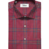 Soktas Men's Giza Cotton Checks  Unstitched Shirting Fabric (Light Burgundy Red)