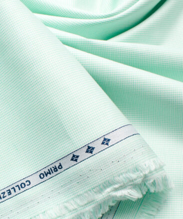 Arvind Men's Premium Cotton Stuctured  Unstitched Shirting Fabric (Mint Green)