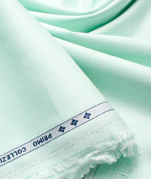 Arvind Men's Premium Cotton Stuctured  Unstitched Shirting Fabric (Mint Green)