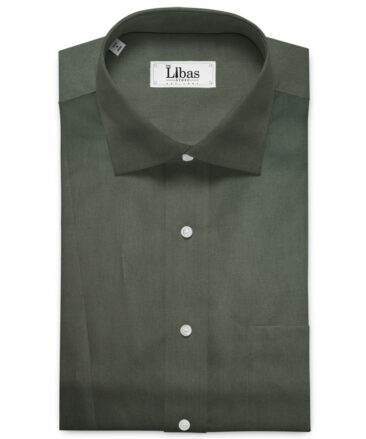 Cadini Men's Pure Cotton Solids  Unstitched Shirting Fabric (Dark Seaweed Green)