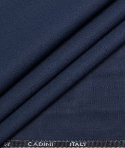 Canetti by Cadini Italy Men's Bamboo Blend Solids  Unstitched Shirting Fabric (Navy Blue)