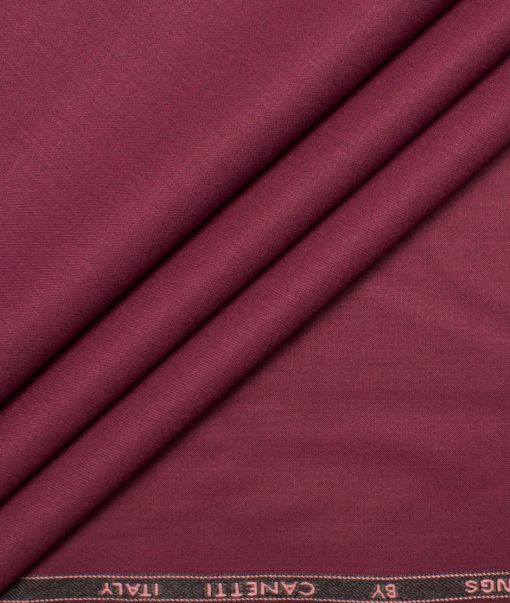 Canetti by Cadini Italy Men's Bamboo Blend Solids  Unstitched Shirting Fabric (Dark Wine)