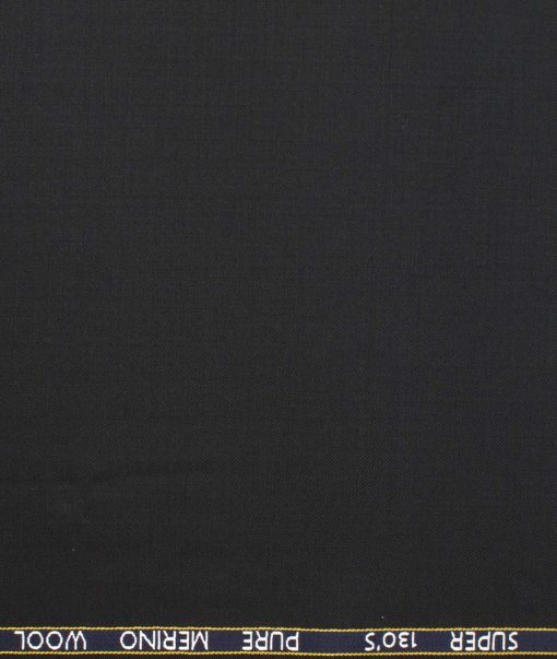 J.Hampstead Men's Wool Solids Super 130's Unstitched Suiting Fabric (Black)