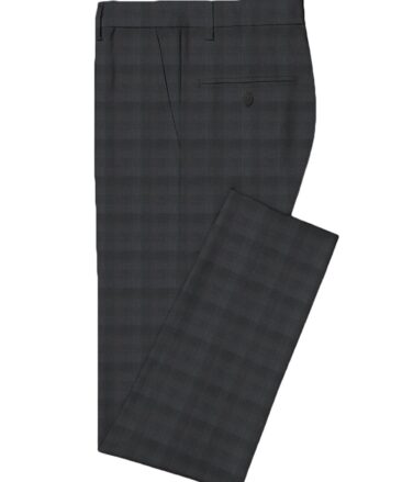 J.Hampstead Men's Wool Checks Super 100's  Unstitched Suiting Fabric (Dark Grey)