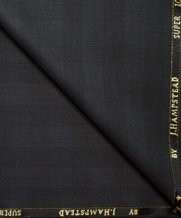 J.Hampstead Men's Wool Checks Super 100's  Unstitched Suiting Fabric (Dark Grey)