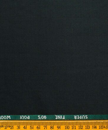 J.Hampstead Men's Wool Structured Super 90's  Unstitched Suiting Fabric (Dark Green)