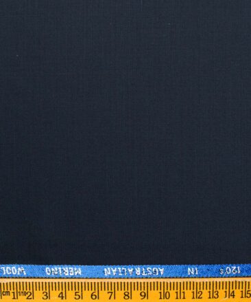 J.Hampstead Men's Wool Solids Super 120's  Unstitched Suiting Fabric (Dark Blue)