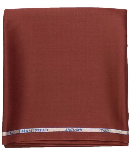 J.Hampstead Men's Wool Solids Super 100's  Unstitched Trouser Fabric (Red)