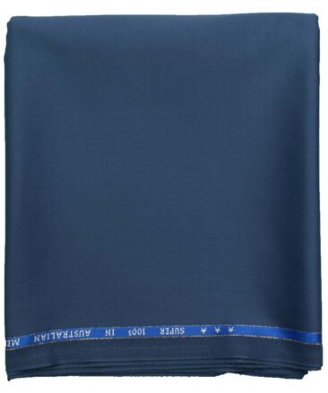 J.Hampstead Men's Wool Solids Super 100's  Unstitched Trouser Fabric (Royal Blue)