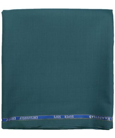 J.Hampstead Men's Wool Solids Super 100's  Unstitched Trouser Fabric (Ocean Blue)