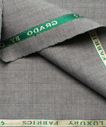 OCM Men's Wool Solids   Unstitched Suiting Fabric (Light Worsted Grey)