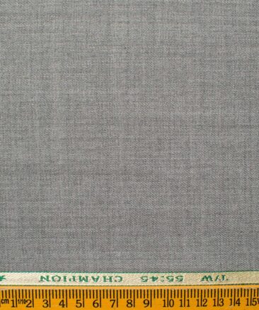 OCM Men's Wool Solids   Unstitched Suiting Fabric (Light Worsted Grey)