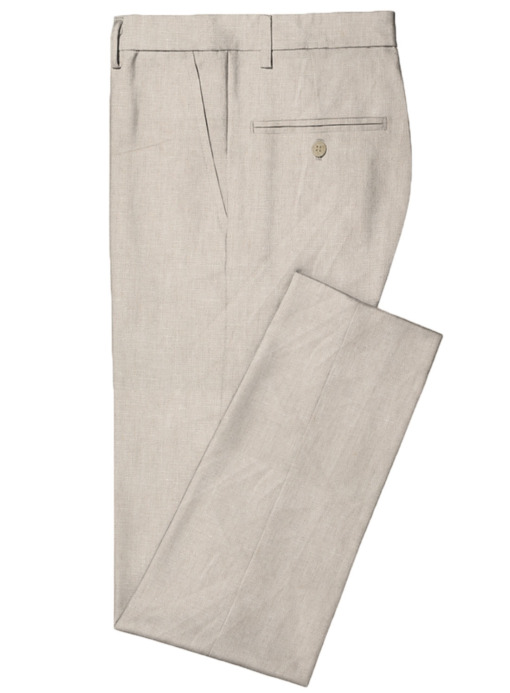 Linen Club Men's Linen Solids  Unstitched Suiting Fabric (Sand Stone Beige) - Image 6