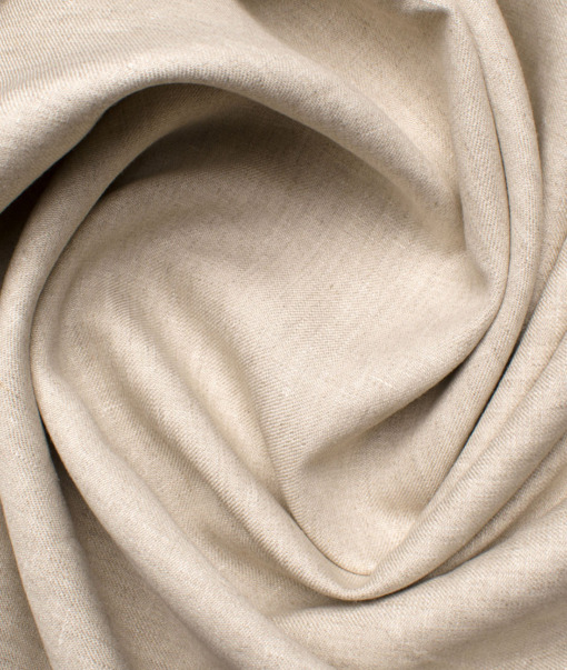 Linen Club Men's Linen Solids 3.75 Meter Unstitched Suiting Fabric (Sand Stone Beige)