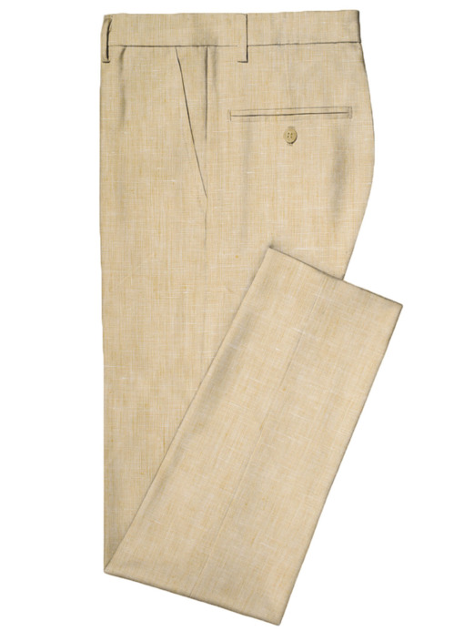 Linen Club Men's Linen Self Design  Unstitched Suiting Fabric (Eggnog Beige) - Image 6