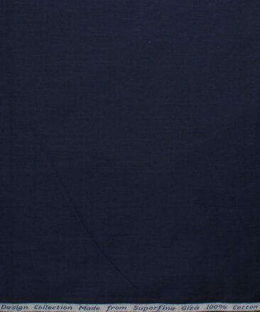 Arvind Tresca Men's Giza Cotton Solids 2.25 Meter Unstitched Shirting Fabric (Navy Blue)