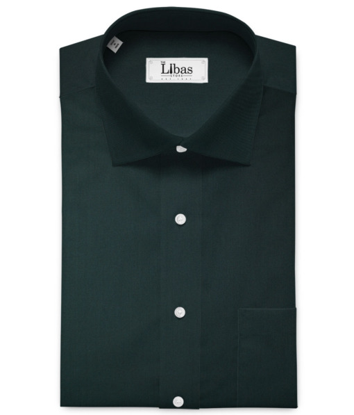 Arvind Men's Premium Cotton Solids 2.25 Meter Unstitched Shirting Fabric (Dark Sea Green)