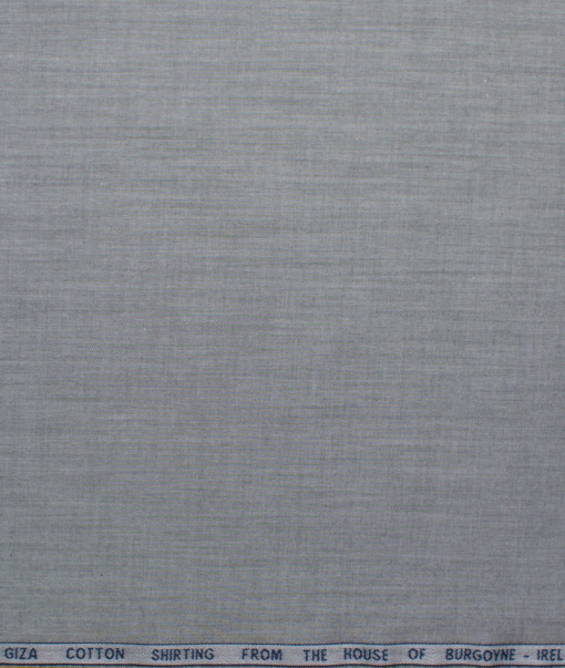 Burgoyne Men's Giza Cotton Self Design 2.25 Meter Unstitched Shirting Fabric (Grey)