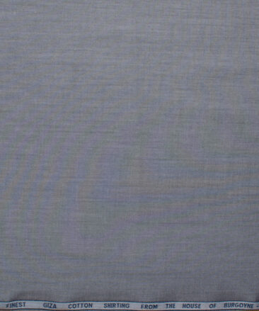 Burgoyne Men's Giza Cotton Self Design 2.25 Meter Unstitched Shirting Fabric (Nobel Grey)