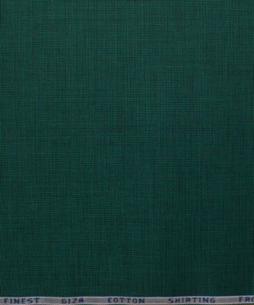 Burgoyne Men's Giza Cotton Solids 2.25 Meter Unstitched Shirting Fabric (Dark Basil Green)