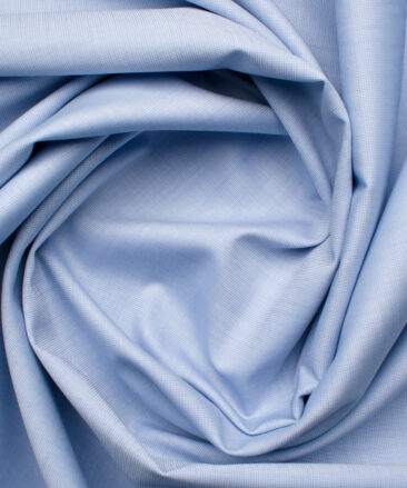 Burgoyne Men's Giza Cotton Solids 2.25 Meter Unstitched Shirting Fabric (Light Blue)