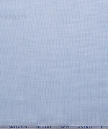 Burgoyne Men's Giza Cotton Solids 2.25 Meter Unstitched Shirting Fabric (Light Blue)