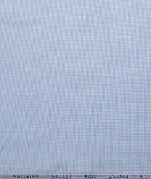 Burgoyne Men's Giza Cotton Solids 2.25 Meter Unstitched Shirting Fabric (Light Blue)