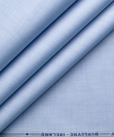 Burgoyne Men's Giza Cotton Solids 2.25 Meter Unstitched Shirting Fabric (Light Blue)