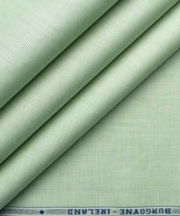 Burgoyne Men's Giza Cotton Solids 2.25 Meter Unstitched Shirting Fabric (Light Olive Green)