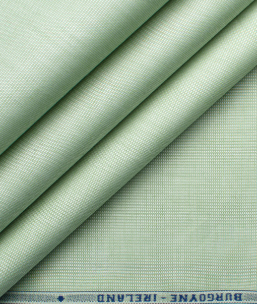 Burgoyne Men's Giza Cotton Solids 2.25 Meter Unstitched Shirting Fabric (Light Olive Green)