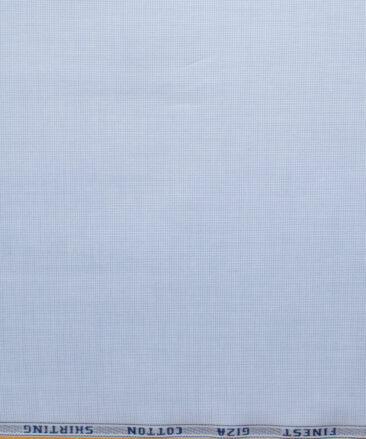 Burgoyne Men's Giza Cotton Solids 2.25 Meter Unstitched Shirting Fabric (Sky Blue)