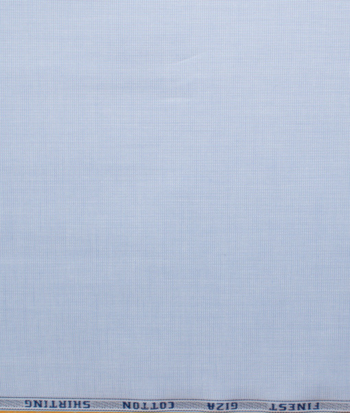 Burgoyne Men's Giza Cotton Solids 2.25 Meter Unstitched Shirting Fabric (Sky Blue)