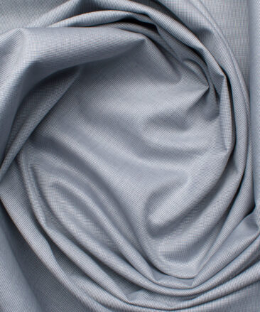 Burgoyne Men's Giza Cotton Solids 2.25 Meter Unstitched Shirting Fabric (Silver Grey)