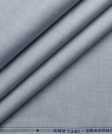 Burgoyne Men's Giza Cotton Solids 2.25 Meter Unstitched Shirting Fabric (Silver Grey)