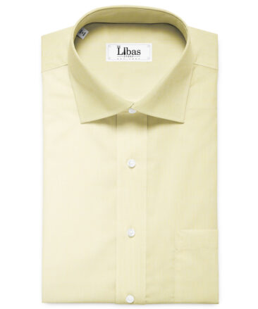 Burgoyne Men's Giza Cotton Solids 2.25 Meter Unstitched Shirting Fabric (Yellow)