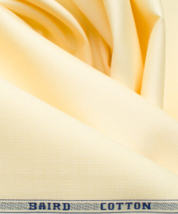 Burgoyne Men's Giza Cotton Solids 2.25 Meter Unstitched Shirting Fabric (Yellow)