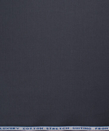 Burgoyne Men's Cotton Solids 1.50 Meter Unstitched Stretchable Cotton Trouser Fabric (Dark Grey)