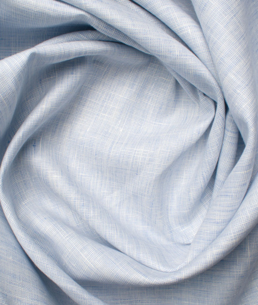 Raymond Men's Linen Structured 3.75 Meter Unstitched Suiting Fabric (Sky Blue)