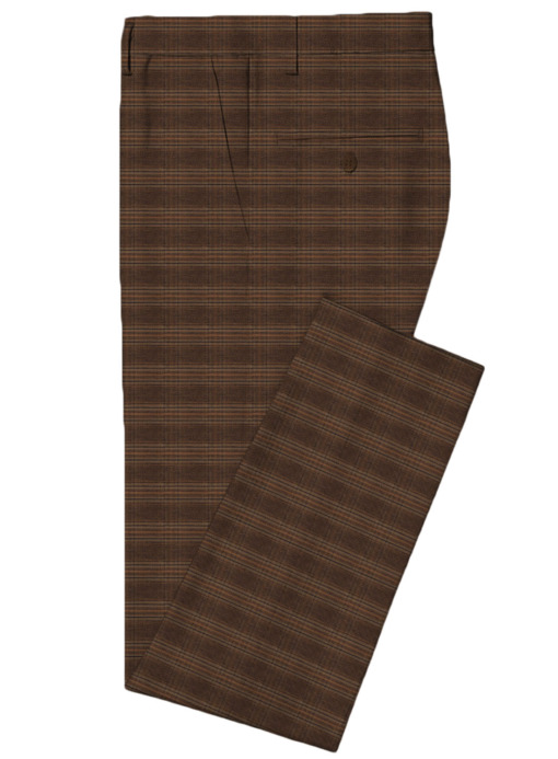 Raymond Men's Linen Checks  Unstitched Suiting Fabric (Dark Brown) - Image 6