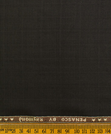 Raymond Men's Polyester Viscose Checks  Unstitched Suiting Fabric (Dark Brown)