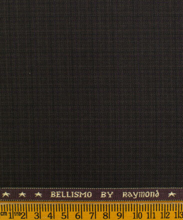 Raymond Men's Polyester Viscose Checks  Unstitched Suiting Fabric (Brown)