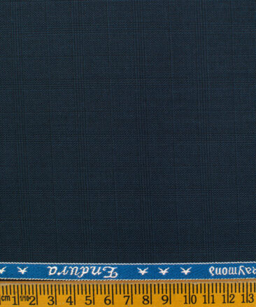 Raymond Men's Polyester Viscose Checks  Unstitched Suiting Fabric (Blue)