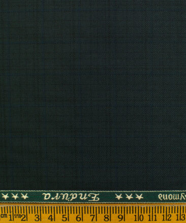 Raymond Men's Polyester Viscose Checks  Unstitched Suiting Fabric (Dark Green)