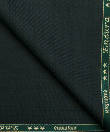 Raymond Men's Polyester Viscose Checks  Unstitched Suiting Fabric (Dark Green)