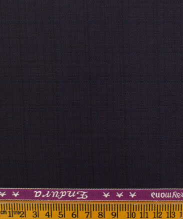 Raymond Men's Polyester Viscose Checks  Unstitched Suiting Fabric (Dark Purple)