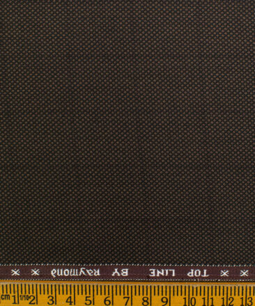 Raymond Men's Polyester Viscose Checks  Unstitched Suiting Fabric (Brown)