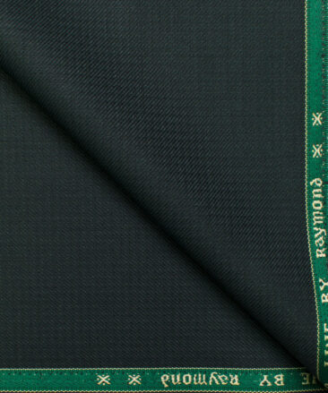 Raymond Men's Polyester Viscose Structured  Unstitched Suiting Fabric (Dark Green)